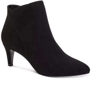 Alfani Women's Harpper Kitten-Heel Booties Black Leather Sz 9.5